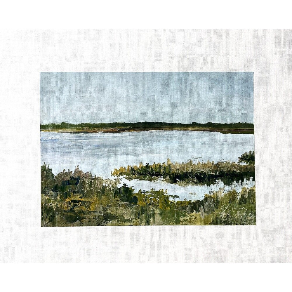 8x10 Original Oil Landscape Painting Lowcountry Marsh Seascape Coastal Signed